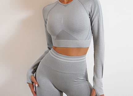 Seamless Yoga Pants Sports Gym Fitness Leggings Or Long Sleeve Tops Outfits Butt Lifting Slim Workout Sportswear Clothing