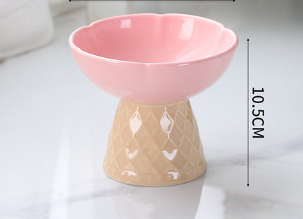 Neck Protecting Health Glaze Ceramic Pet Bowl