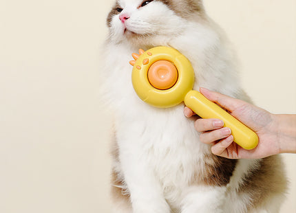 Magic Pet Hair Cleaner Brush,Pet Massage Brushes,Cat Grooming Brush,Self Cleaning Comb With Release Button For Removes Tangles Loose Fur For Short Or Long Haired Cats And Dogs