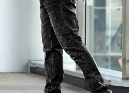 Men's Jeans Gray Trousers Stretch Skinny