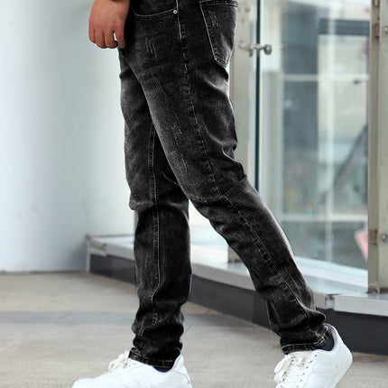 Men's Jeans Gray Trousers Stretch Skinny