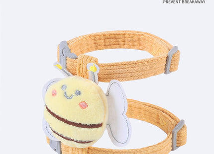 Cat Harness Leash Set With Cute Bee Plaid Cats Escape Proof - Adjustable Kitten Harness For Large Small Cats, Lightweight Soft Petsafe Harness Yellow Plaid Bee