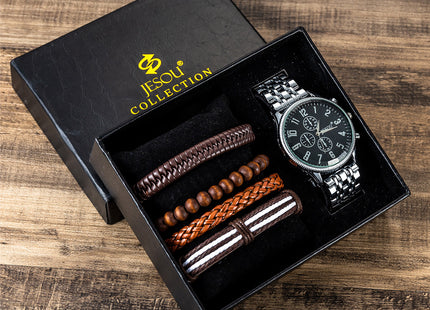 Wristwatch wallet cufflink ballpoint pen Gifts Set for men