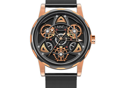 Black Gold Trend Three Dimensional Watch Personality Gear Gyro Season To Run Watch Men