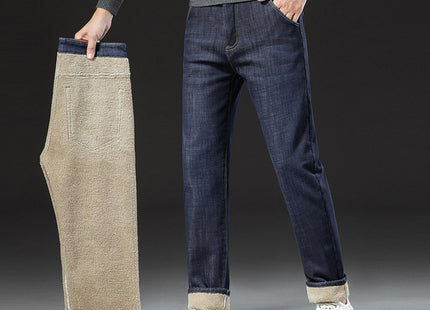 Men's Lambswool Fleece Padded Jeans Winter