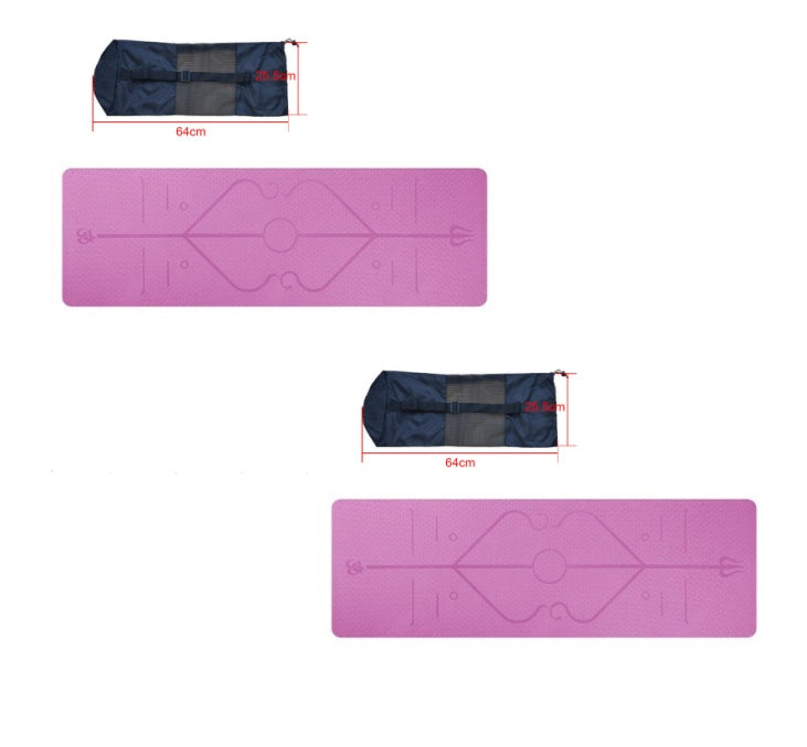 TPE yoga mat body position line 6mm non-slip environmental protection fitness yoga mat