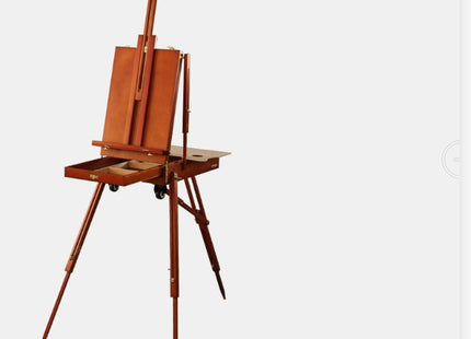 Italian Beech Sketch Portable Paint Box Wooden Pull Rod Oil Painting Box Paint Box Portable Art Oil Painting Easel