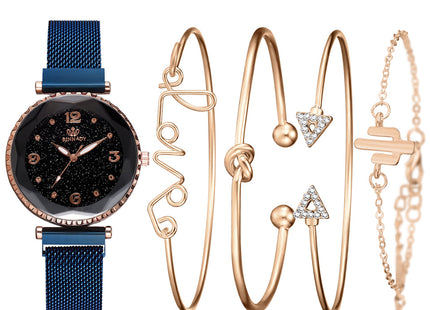 Women Watches Starry Sky Magnet Buckle Fashion Bracelet Wristwatch Roman Numeral Simple Clock Gift