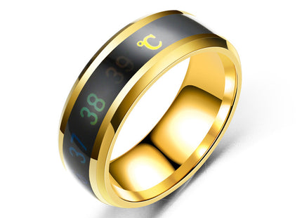 Fashion new smart temperature couple ring mood temperature display ring