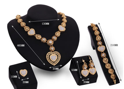 Foreign trade classic alloy jewelry four sets of exaggerated bride wedding jewelry ladies Party Jewelry Gift Set