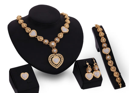 Foreign trade classic alloy jewelry four sets of exaggerated bride wedding jewelry ladies Party Jewelry Gift Set