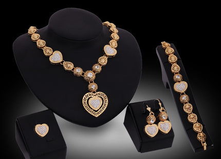Foreign trade classic alloy jewelry four sets of exaggerated bride wedding jewelry ladies Party Jewelry Gift Set