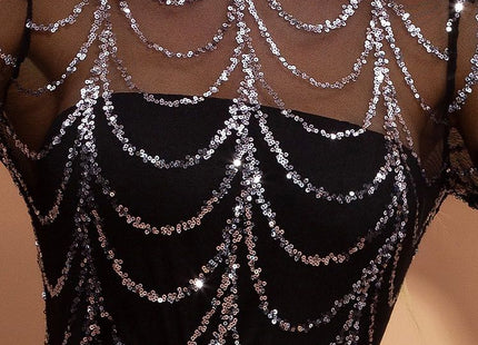 Sequins Women Maxi Dresses Long Sleeve Female Party Dresses