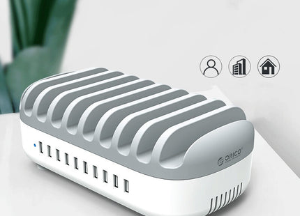 10-port USB charger bus