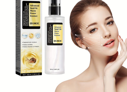 Snail Mucin Power Essence Moisturiser, 100ml Snail Mucin Essence Repairing Hyaluronic Acid Essence, Hydrating Serum For Face With Snail Secretion Filtrate For Dark Spots And Fine Lines
