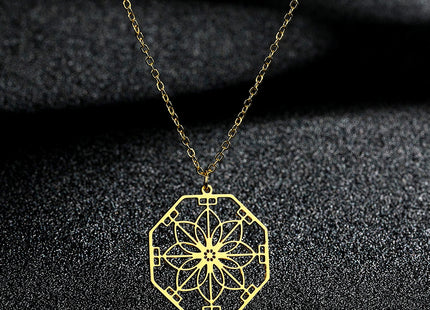 Mandala Flower Pendant Necklace Jewellery