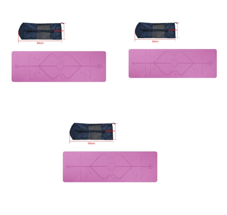 TPE yoga mat body position line 6mm non-slip environmental protection fitness yoga mat