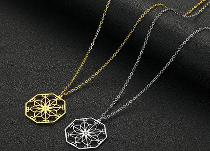 Mandala Flower Pendant Necklace Jewellery