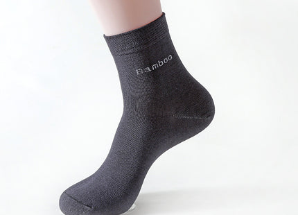 Socks Solid Color Socks Men's Mid-tube Bamboo Fiber Socks Men