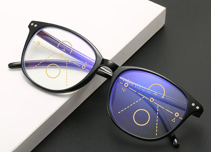 New Retro Anti-blue Light Progressive Multi-focus Old Presbyopic Glasses