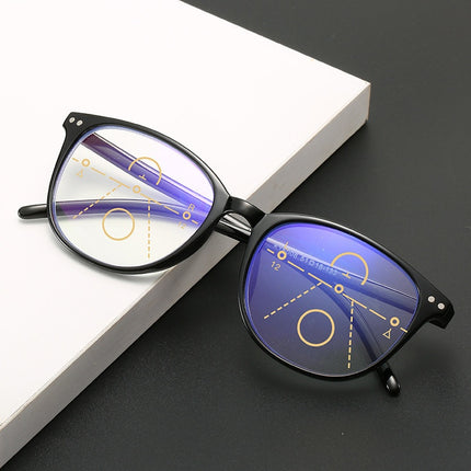 New Retro Anti-blue Light Progressive Multi-focus Old Presbyopic Glasses