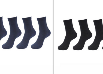 5 Pairs Bamboo Fiber Socks Men's Mid-calf Breathable Socks Business Men's Socks Solid Color