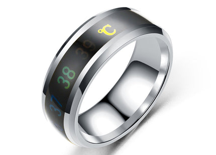 Fashion new smart temperature couple ring mood temperature display ring