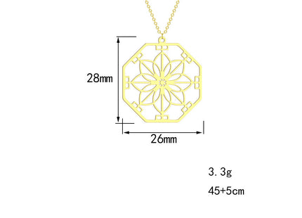 Mandala Flower Pendant Necklace Jewellery