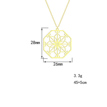 Mandala Flower Pendant Necklace Jewellery