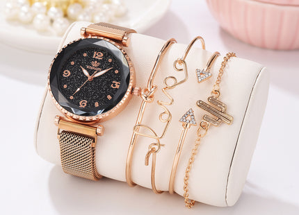 Women Watches Starry Sky Magnet Buckle Fashion Bracelet Wristwatch Roman Numeral Simple Clock Gift