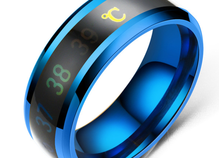 Fashion new smart temperature couple ring mood temperature display ring