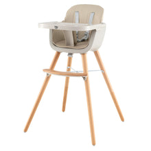 NNECW 3 in 1 Baby High Chair with Adjustable Legs and Tray for Dining-White-1