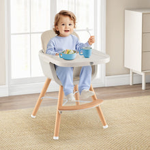 NNECW 3 in 1 Baby High Chair with Adjustable Legs and Tray for Dining-White-4