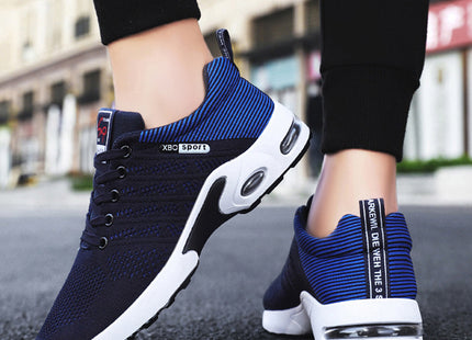 Fashion Mesh Shoes With Striped Design Men Outdoor Breathable  Lace-up Sneakers Csual Lightweight Running Sports Shoes For Men