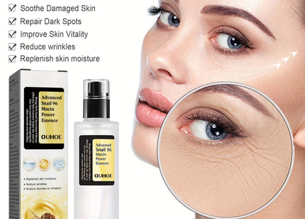 Snail Mucin Power Essence Moisturiser, 100ml Snail Mucin Essence Repairing Hyaluronic Acid Essence, Hydrating Serum For Face With Snail Secretion Filtrate For Dark Spots And Fine Lines