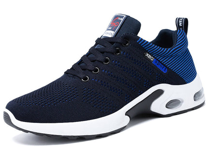 Fashion Mesh Shoes With Striped Design Men Outdoor Breathable  Lace-up Sneakers Csual Lightweight Running Sports Shoes For Men