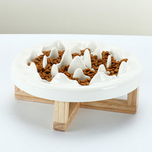 Tilted solid wood double bowl