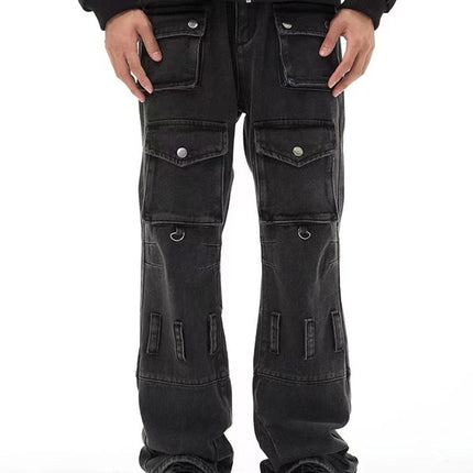 American Retro Multi-pocket Jeans For Men And Women