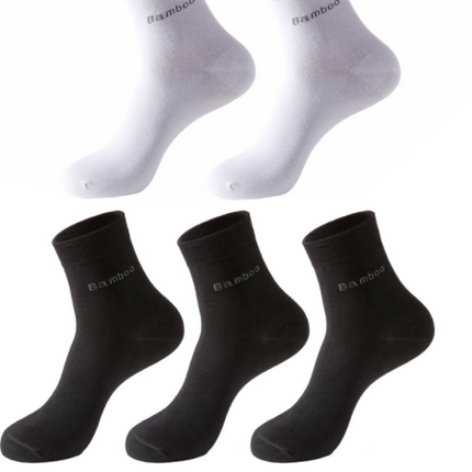 Socks Solid Color Socks Men's Mid-tube Bamboo Fiber Socks Men