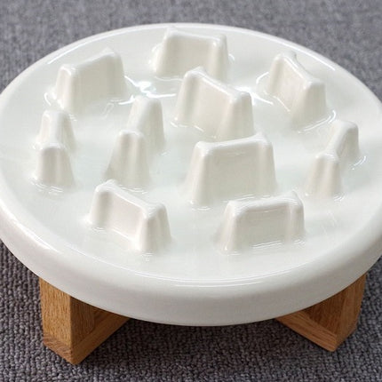 Tilted solid wood double bowl