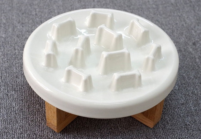 Tilted solid wood double bowl