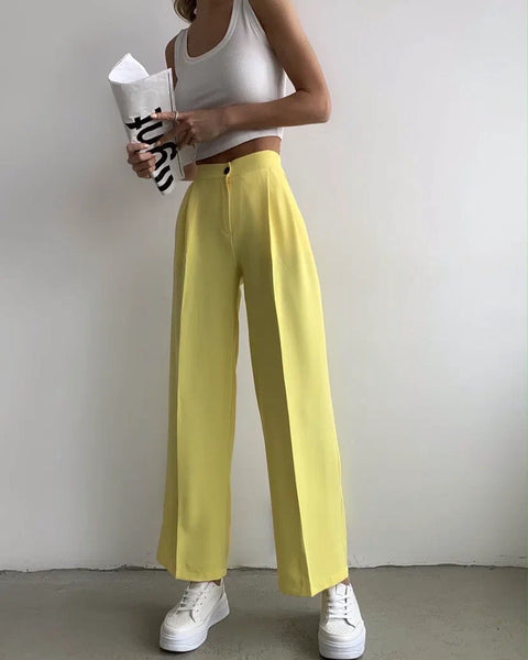 TrendChic - High-Waist Wide Leg Trousers