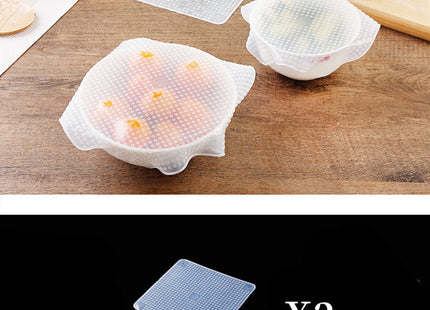 Food Reusable Silicone Stretch Cling Film Saran Wrap Kitchen Microwave Oven Fridge Seal Bowl Cover Pad Kitchen Tools