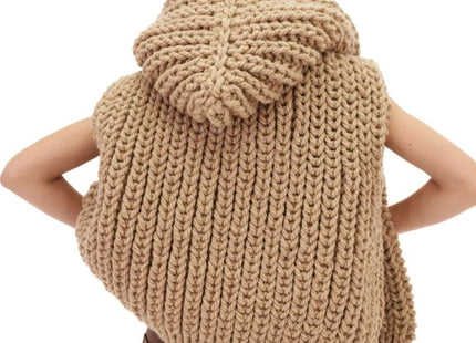 Hooded Thick Pattern Loose Knitted Cardigan Woven Design Sweater