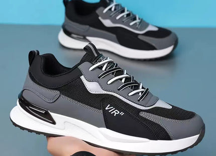 Men's Color Block Mesh Shoes Fashion Casual Lace-up Sneakers Outdoor Breathable Running Sports Shoes
