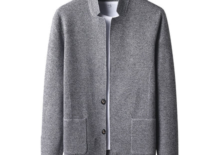 Pocket Stand Collar Cardigan Sweater Men