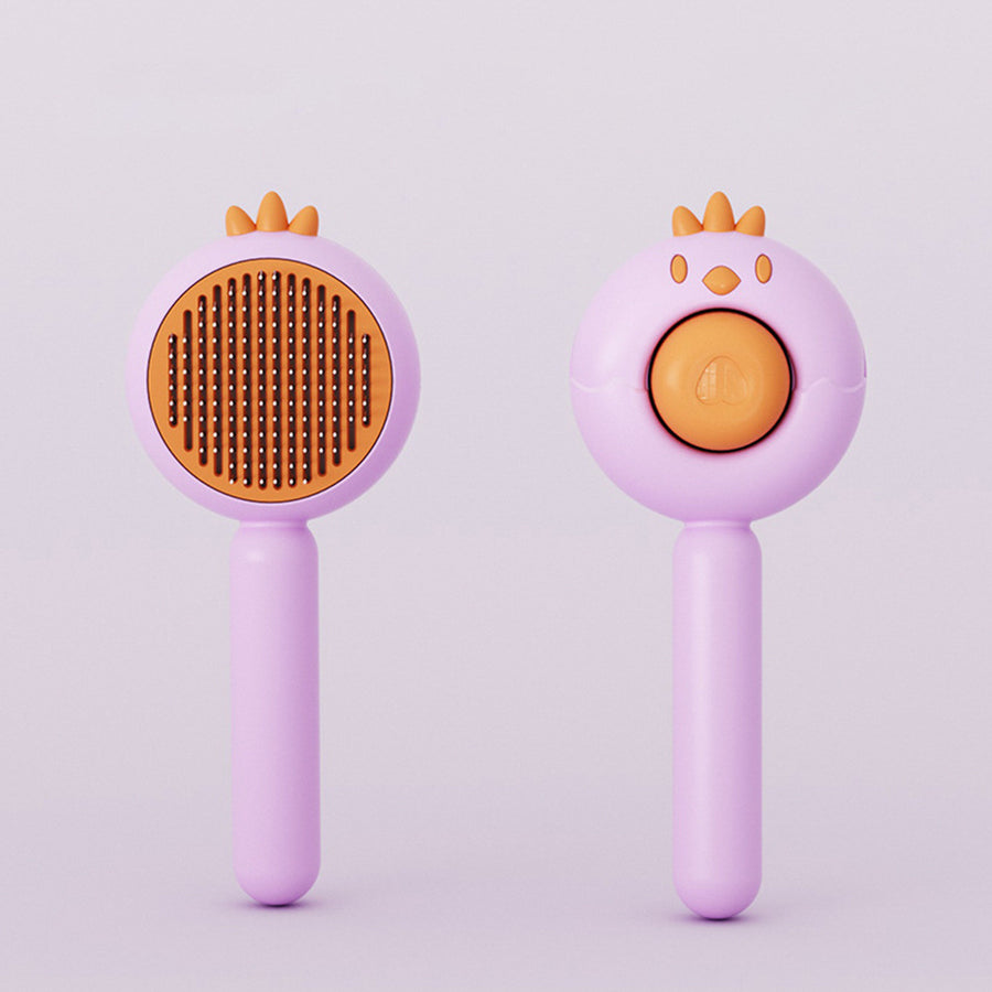 Magic Pet Hair Cleaner Brush,Pet Massage Brushes,Cat Grooming Brush,Self Cleaning Comb With Release Button For Removes Tangles Loose Fur For Short Or Long Haired Cats And Dogs