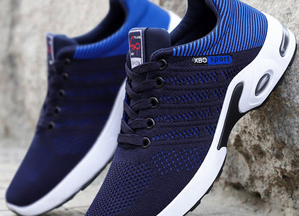 Fashion Mesh Shoes With Striped Design Men Outdoor Breathable  Lace-up Sneakers Csual Lightweight Running Sports Shoes For Men