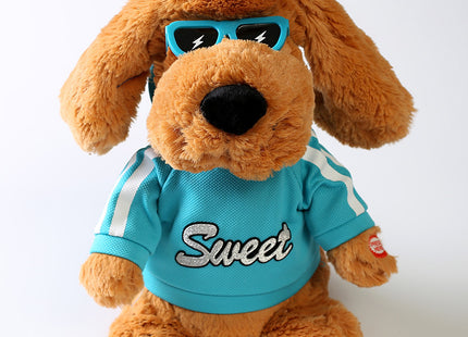 Moving ear glasses puppy electric plush toy dog