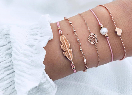 Vintage Turtle Heart Map Charm Bracelets Set For Women 2 New Design Stone Beads Infinite Bracelet Boho Jewelry Wholesale